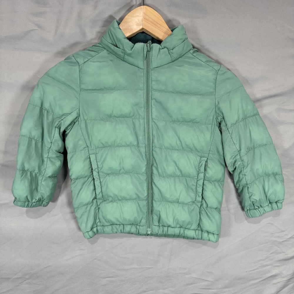 Uniqlo Pufftech Puffer Jacket Toddler Girls 3Y Teal Washable Parka Warm Padded‎